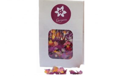 flores-comestibles-georganica-Pétalos de rosa deshidratada empaque blanco